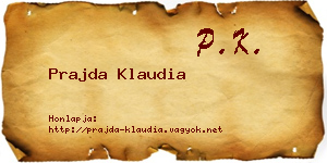Prajda Klaudia névjegykártya