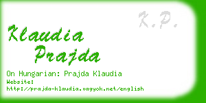 klaudia prajda business card